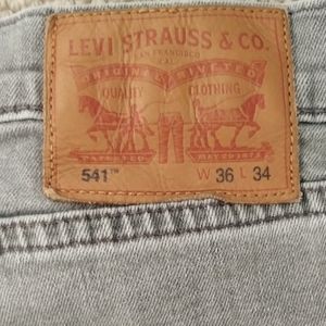 Levi's 541 Men's Athletic Taper Jeans 36x34 Stretch Cotton Blend Gray Grey